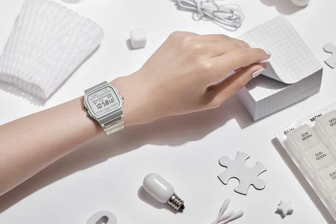 Casio Quartz Watch with Resin Strap, Clear, 20 (Model: F-91WS-7CF)...