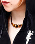 Jewever Natural Tiger Eye Gemstone Choker Healing Crystal Smiling Necklaces for Women Men Bring Good Luck Wealth Jewelry Gifts...