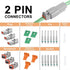 JRready ST6112 DT Connector 2 Pin Gray Waterproof Electrical Wire Connector DT04-2P DT06-2S with Deutsch Solid Contacts 14-20 AWG and Sealing Plug...
