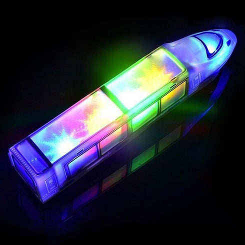 WEofferwhatYOUwant Electric Train Toy with Beautiful 3D Lightning - Monorail Train Set Battery Powered with Bullet Train Music and Bump and Go Act...