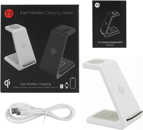 YOCUNKER Wireless Charger for Samsung,3 in 1 Charging Station Dock for Galaxy Watch 5/4/3/2/Active 2/1/Gear S3, S22 Ultra/S21/S20/S10/Note 20/Z Fl...