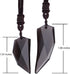 Wolentty Couple Distance Necklace Obsidian Wolf Tooth Amulet Spike Necklaces Gift for Men Women...