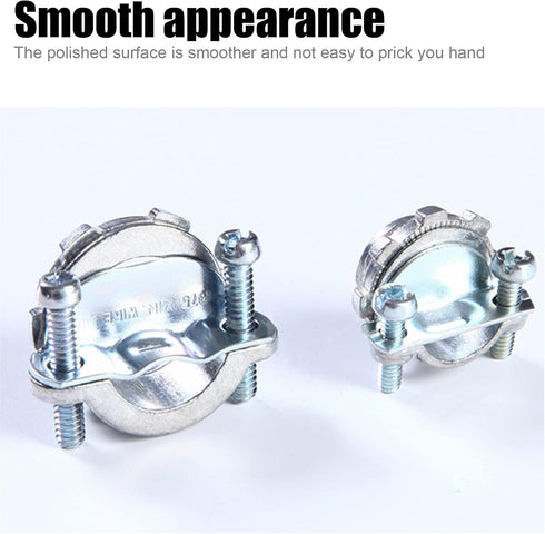 10pcs 3/4Inch Clamp Type Cable Connectors for Metallic Conduit Protect Cables Silver...