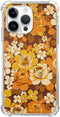 Vintage Flowers Case Compatible with iPhone 14 Pro, 60s 70s Yellow Brown Floral Case for iPhone 14 Pro, Trendy TPU Bumper Phone Case Cover...