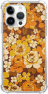 Vintage Flowers Case Compatible with iPhone 14 Pro, 60s 70s Yellow Brown Floral Case for iPhone 14 Pro, Trendy TPU Bumper Phone Case Cover...