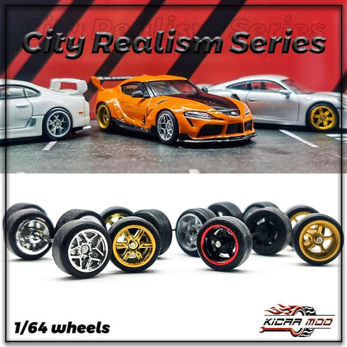 Hot 1/64 Wheels for Diecast Model Car Vehicles (10 Sets in 1 Box), Suitable for Car Culture Collectors, Modified Sets, Replace The Mainline, Real ...