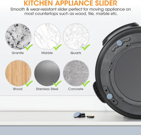 Aieve Appliance Sliders, 8 Pcs Small Appliance Slider for Countertop, Self Adhesive Home Finds Caster Wheels Rollers, Kitchen Must Have Gadgets fo...