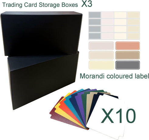 3-Pack • 400-CT Cardboard Trading Card Storage Box With Dividers Baseball Cards Holder Trading Cards Organizer,Cardboard Card Storage Boxes for TC...
