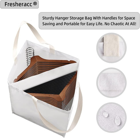 Clothes Hanger Organizer Holder for Space Saving, Fresheracc Hanger Triangle Storage Bag with Handles for Closet Tidier Laundry Rooms Wardrobe Dry...