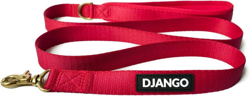 DJANGO Adventure Dog Leash – Strong, Comfortable, and Stylish Dog Leash with Solid Brass Hardware and Padded Handle - Designed for Outdoor Adventu...