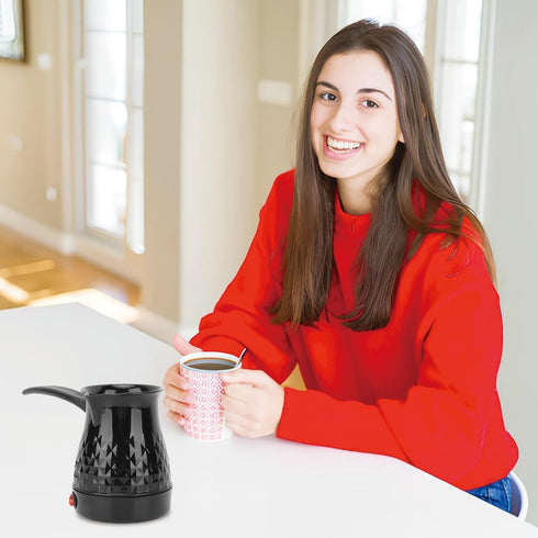 Electric Turkish Coffee Maker, Stainless Steel Kettle Coffee Maker Anti Scald Even Heating Electric Coffee Pot with Removable Handle US Plug for H...