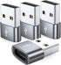 JXMOX USB C Female to USB Male Adapter 4-Pack, Type C to USB A Charger Cable Converter,Compatible with iPhone 11 12 13 14 15 Plus Pro Max,iPad Pro...