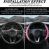 Soft Leather Car Steering Wheel Cover with Sparkly Crystal Diamond, Universal 15 Inch Colorful Rhinestones Elastic Steering Wheel Covers for Women...