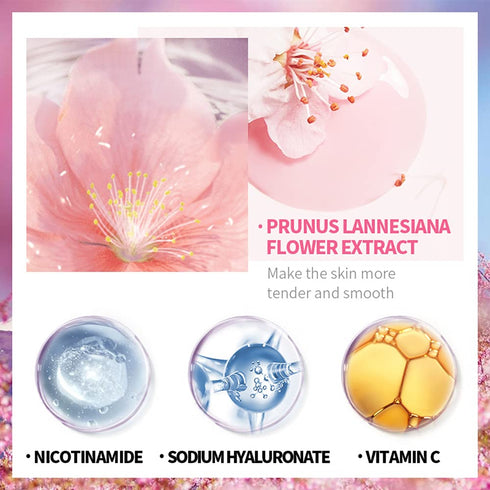 Sakura Face Lotion Moisturizing Essence for Shrink Pores Skin Daily Care, Toner Lotion Hydrating Repair Face Cream Vitamin C Serum Improve Skin No...