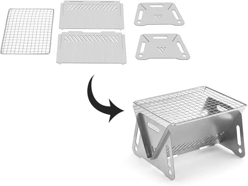 Wood Burning Camping Stove Folding With Pot Stand Portable Stainless Steel Grill Backpacking Stove For Hiking Picnic...