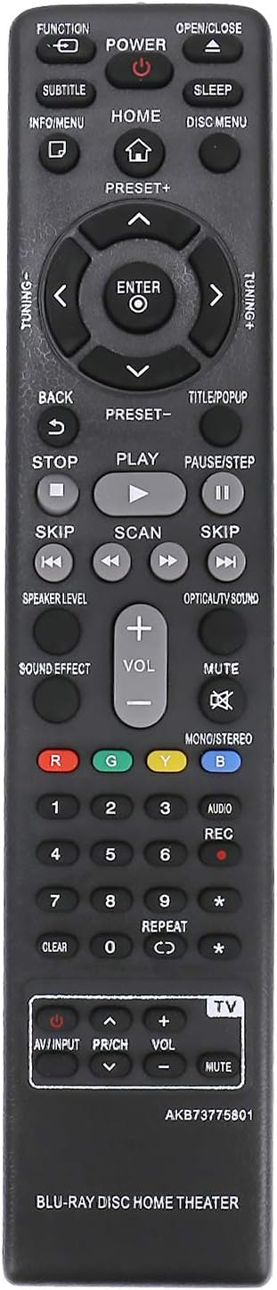 Blu-ray AKB73775801 Sub AKB73775821 AKB73775813 AKB73775819 AKB73775820 Replace Remote Compatible with LG Blu-ray Home Theater BH5540T BH5140SF0 S...