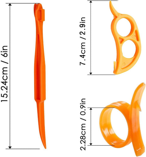 Orange Peeler Set Cosmer Orange Peeler Easy Open Citrus Lemon Citrus Peel Cutter Vegetable Slicer Fruit Tools Kitchen Gadgets (15 Pack Colorful)...