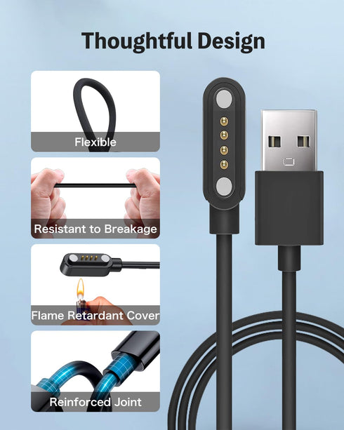 Charger Cable Compatible with PLAUD Note, 3.3FT 4 Pin Replacement Magnetic USB Charging Cable for PLAUD Note Voice Recorder...