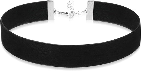 Black Choker Necklace Classic Plain Black Choker Velvet Choker Necklace Gothic Jewelry for Women...