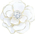 Enamel Camellia Flower Brooch Pin Crystal Blooming Rose Floral Pins Corsage Wedding Party Jewelry for Women...