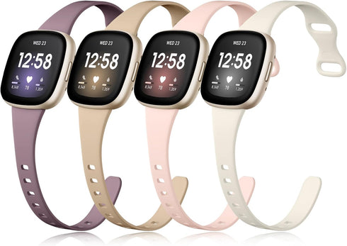 Getino Compatible with Fitbit Sense/Sense 2 Bands/Versa 3/ Versa 4 Bands Women Men, Soft Thin Sport Accessories, Slim Band for Fitbit Versa 3/ Ver...