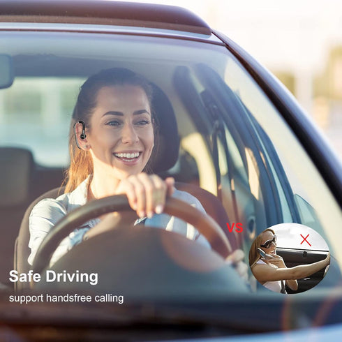 Wireless Headset Wireless Headphone Handsfree Call Earpiece Noise Cancelling Earbud Long Standby Time Earphone Compatible with Smart Cell Phones T...