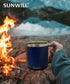 SUNWILL Insulated Coffee Mug with Lid, Travel Tumbler with Handle, 14oz Stainless Steel Cup for Camping, Office, Home, Powder Coated Navy Blue...