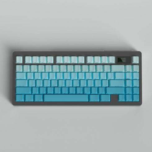 Side Printed Keycaps Cyan Gradient 125 Keys Cherry Profile PBT Heat Sublimation keycap Set for Mx Cherry Mechanical Keyboard (128 Cyan Gradient)...