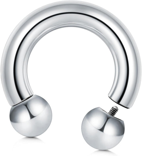 VCMART Internally Threaded Circular Barbells Horseshoe 00G-0G-2G-4G-6G-8G-10G-12G 12mm/16mm/19mm 316L Surgical Steel Pierced Body Jewelry Sold Ind...