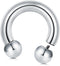 VCMART Internally Threaded Circular Barbells Horseshoe 00G-0G-2G-4G-6G-8G-10G-12G 12mm/16mm/19mm 316L Surgical Steel Pierced Body Jewelry Sold Ind...