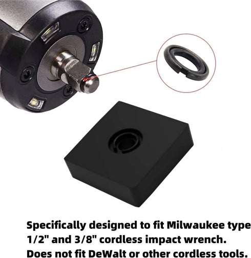 ( 12+12 Sets 1/2” & 3/8" Impact Retaining Ring Clip Friction Ring Hog Ring with O-Ring for Milwaukee Electric Pneumatic Type Impact Wrench, Includ...