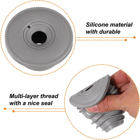 uxcell Drain Pipe Seal Ring, Silicone Ring Washing Machine Sealing Plug, Anti-Odor Floor Drain Plug Sewer Pipe Seal Ring Sealing Cover for 45-50mm...