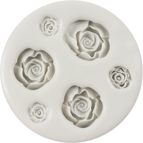 Rose Fondant Mold Rose Flower Silicone Molds for Sugar Craft Cake Decorating Cupcake Topper Candy Chocolate Polymer Clay Gum Paste...