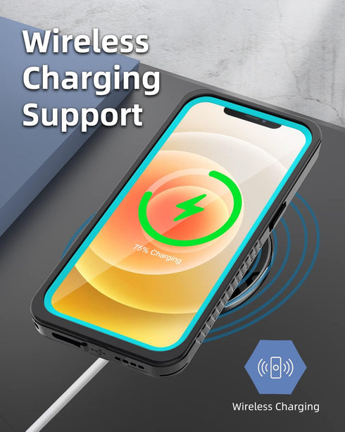 WIFORT for iPhone 12 Mini Waterproof Case Built-in Screen Protector Water Resistant Cover Protective Drop Protection Hard, Shockproof Full Body De...