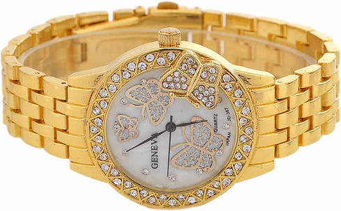 CdyBox 3Pack Ladies Steel Band Watch Butterfly Rhinestone Wrist Watch Quartz Watches Wholesale...