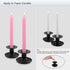 Set of 2 Candle Holders for Pillar and Taper Candles, Matte Black Iron Table Centerpiece, Decorative Farmhouse Candlestick Holders...