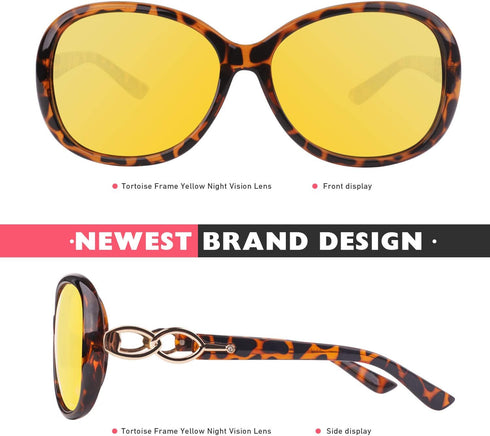 CGID Night Vision Driving Headlight Glasses Women Anti Glare Polarized UV400...