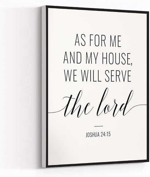 KEJPU Canvas Wall Art Modern Art Print As For Me And My House We Will Serve The Lord Art,Joshua 24 15 Painting Artwork Wall Decor For Home Office ...