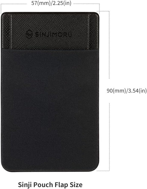 Sinjimoru Secure Card Holder for Back of Phone, Stretchy Fabric Cell Phone Wallet Stick On Credit Card Case for iPhone & Android. Sinji Pouch Flap...