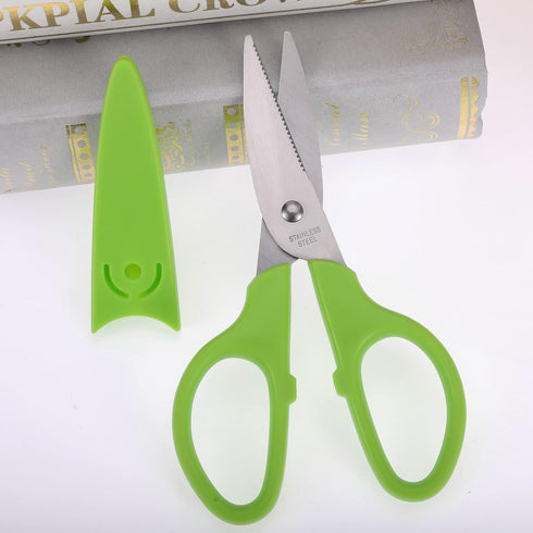 6in Multipurpose Scissors, Stainless Steel Sharp Basic Shears for School Office Home Kitchen Household Craft Supplies w/Protective Cover, Comfort ...