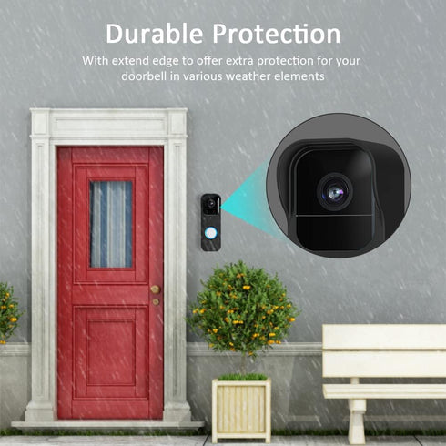 LEFXMOPHY Camera Cases Compatible with Blink Video Doorbell Cover Black Silicone Waterproof Protetive Skin...