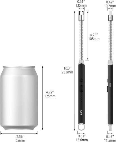 Candle Lighter Electric Rechargeable Arc Lighter with LED Battery Display Long Flexible Neck USB C Lighter (Green)...