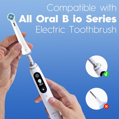 Replacement Heads Compatible with Oral B iO toothbrush, for Oral B iO 3 4 5 6 7 8 9 10 Series Electric Toothbrushes, 8 Pack, White...