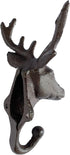 Rustic Heavy Duty Cast Iron Decorative Deer Wall Mounted Hooks Deer Antler Key Hat Holder Hanging Towel Key Coat Hook Rack Durable Iron Hanger Hom...