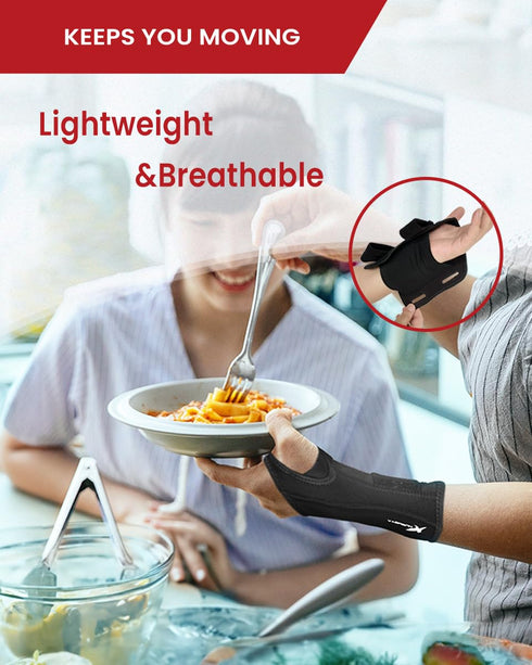 Wrist Brace for Carpal Tunnel Night Sleep Support with Adjustable Splint for Men and Women for Pain Relief, Tendonitis, and Sports Injuries (Right...