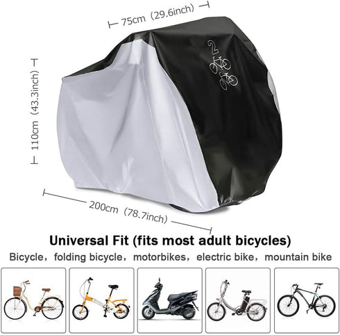 Maveek Bycicle Cover for 2 Bikes Waterproof Cycle Dirt Bike Outdoor Rain Dust Snow Water Wind Sun Resistant UV Protection Winter Summer Cold All W...
