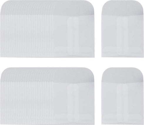 Translucent White Envelope for Earring,Ring,Jewellery,Coin,Stamp,Photo Square Gift Glassine Paper Envelope 50 PCS 2.36"×2.36"(L×W) Texture DIY...