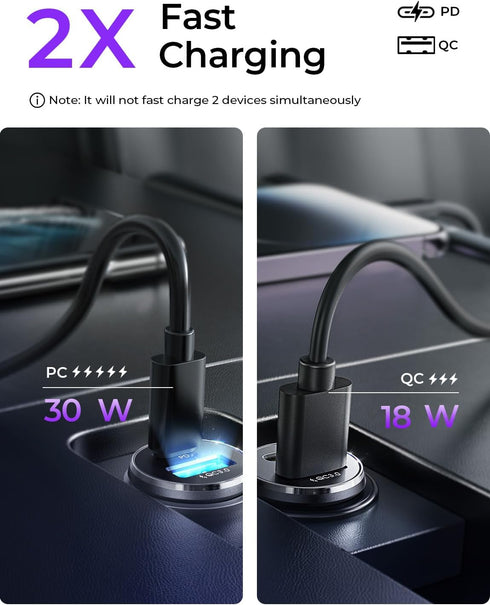 LISEN USB C Car Charger Adapter 2 Pack Black...