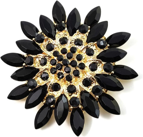 Sparkling Rhinestone Sunflower Brooch Pink Flower Floral Crystal Lapel Pin Elegant Clothing Hat Bag Skirt Accessories...
