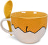 Silver Buffalo Gudetama Dangerous Situations Boxed Ceramic Soup Mug w/Spoon, 24-Ounce...